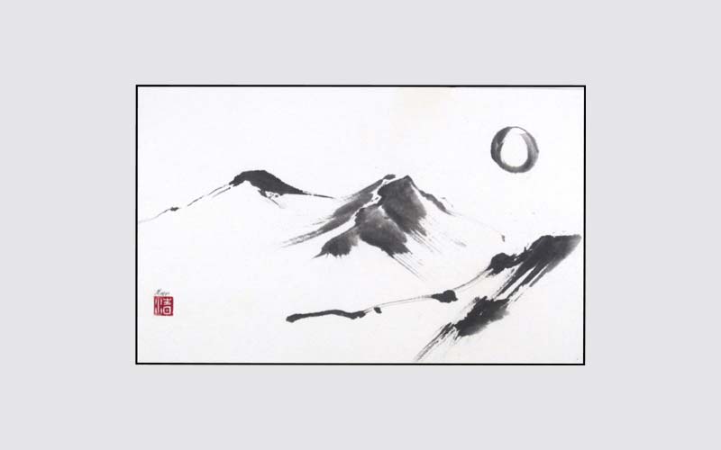 ROSLYN LEVIN SUMI-E MOUNTAIN PATHWAY